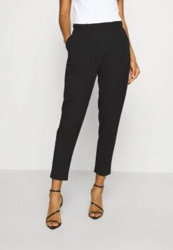 Even&Odd Paperbag Waist Tapered Trousers - Pantalon Classique - Black