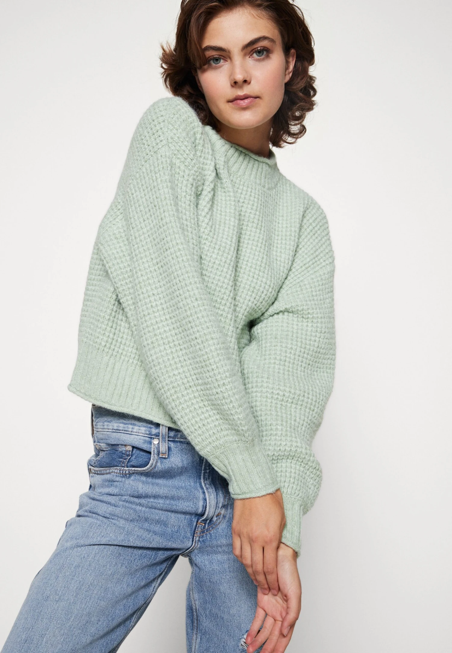 Even&Odd Moss Stitch Jumper - Pullover - Light Green – Image 5