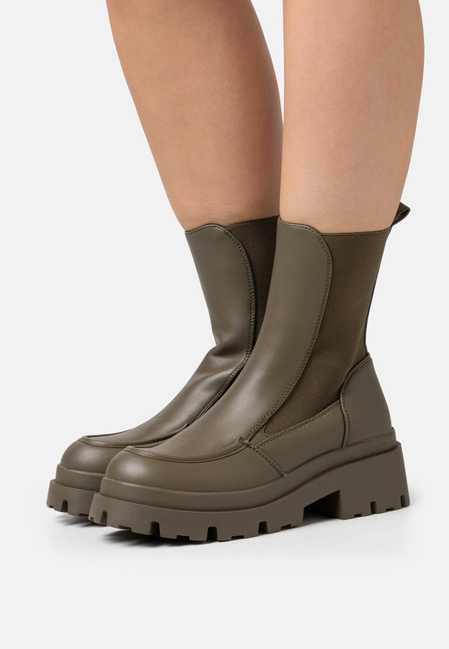 Even&Odd Bottines À Plateau - Khaki