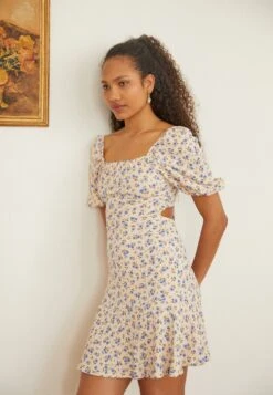 Even&Odd Robe De Jour - Beige/Blue/Multi-Coloured