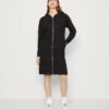 Even&Odd Extra Long Jacket - Sweat Zippé - Black